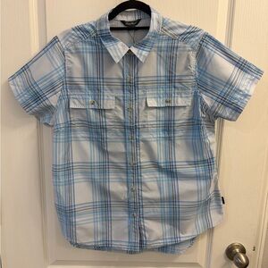 Eddie Bauer Womens Plaid Short Sleeve Shirt Large NWT